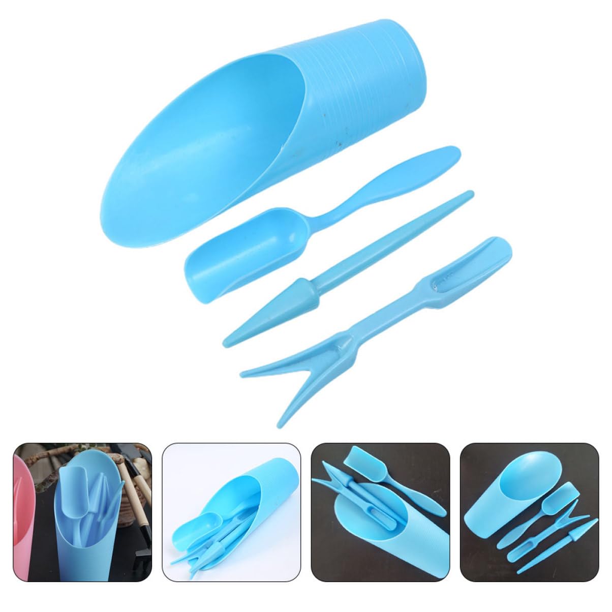 Gardening Tools Combo - 4pcs/set, Plastic Durable Bucket shovel Potted