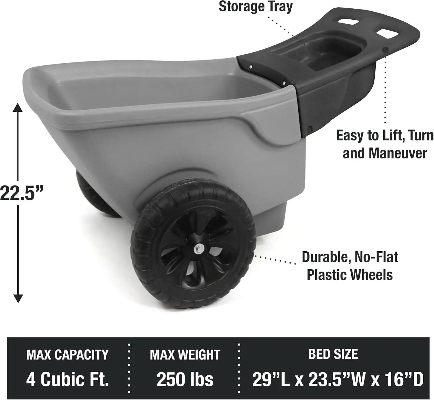 Easy Haul Durable Wheelbarrow  - Gardening Tools Made In Usa recension och pris